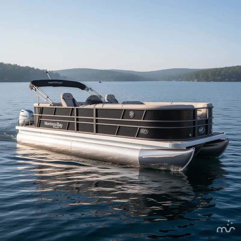 Slide: The Image of Montego Bay 8522 Quad Lounge Pontoon & 90HP Honda 4-Stroke EFI 2024 - 0