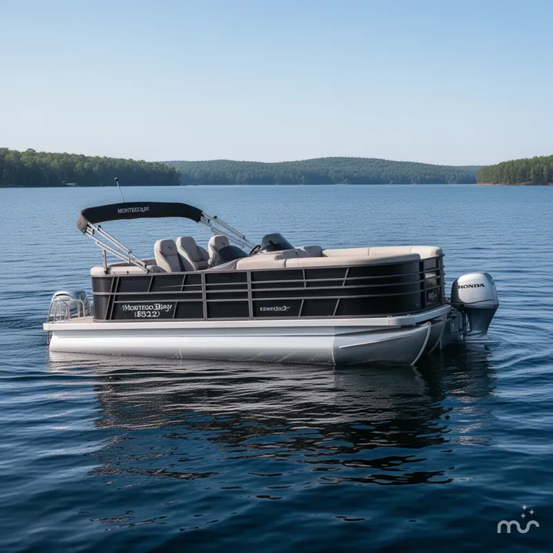 Slide: The Image of Montego Bay 8522 Quad Lounge Pontoon & 90HP Honda 4-Stroke EFI 2024 - 2