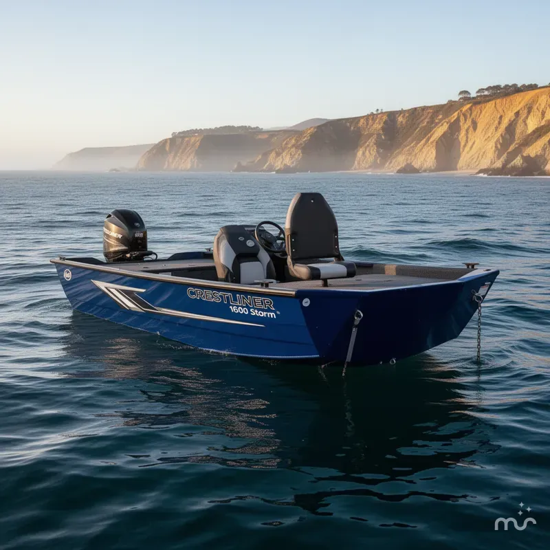 Slide: The Image of Crestliner 1600 Storm w/ 40HP Mercury Fourstroke! 2024 - 2