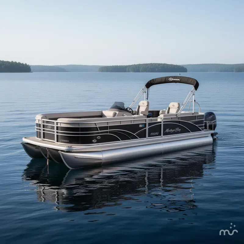 Slide: The Image of Montego Bay ST8524 Swingback Tritoon Pontoon & Honda 4-Stroke 2024 - 0