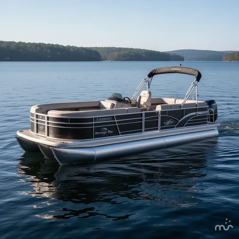 Slide: The Image of Montego Bay ST8524 Swingback Tritoon Pontoon & Honda 4-Stroke 2024 - 1