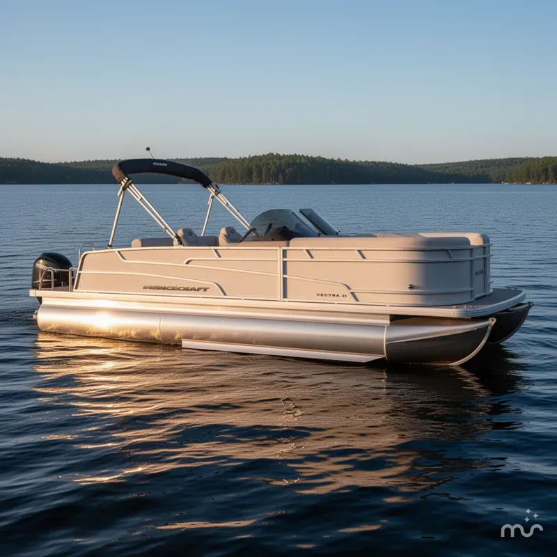 Slide: The Image of Princecraft Vectra 23 WRL Windshield Swingback Tritoon Pontoon 2024 - 2