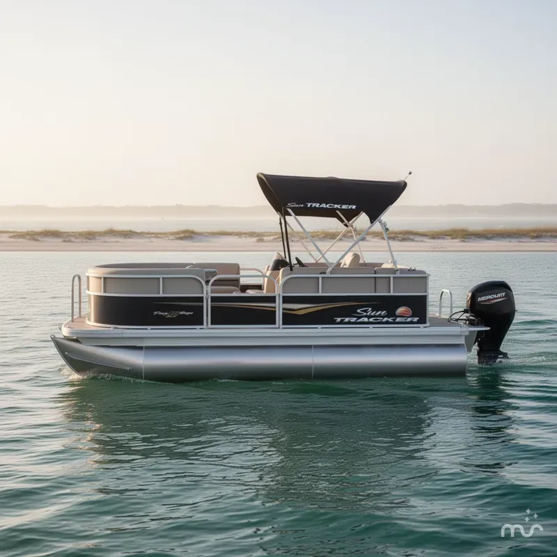 Slide: The Image of Sun Tracker Party Barge 16 DLX 2025 - 0