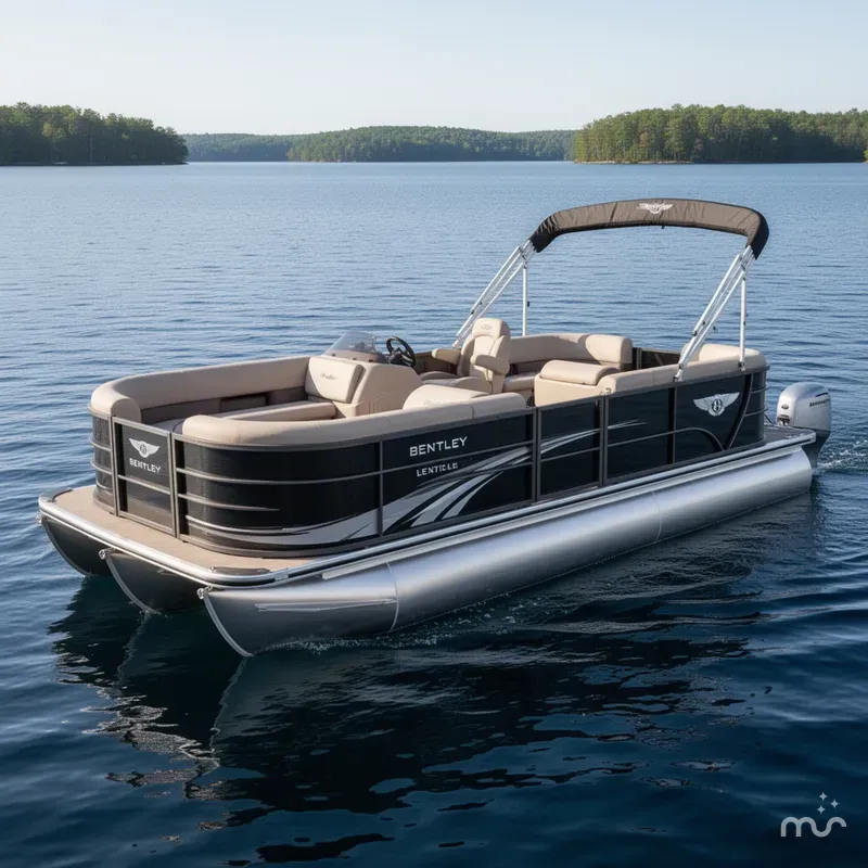 Slide: The Image of Bentley Pontoons LE 200 CW Quad Lounge & Honda 4-Stroke EFI 2024 - 0