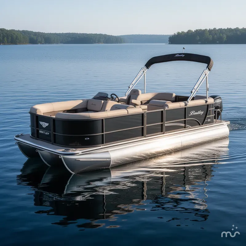 Slide: The Image of Bentley Pontoons LE 200 CW Quad Lounge & Honda 4-Stroke EFI 2024 - 2