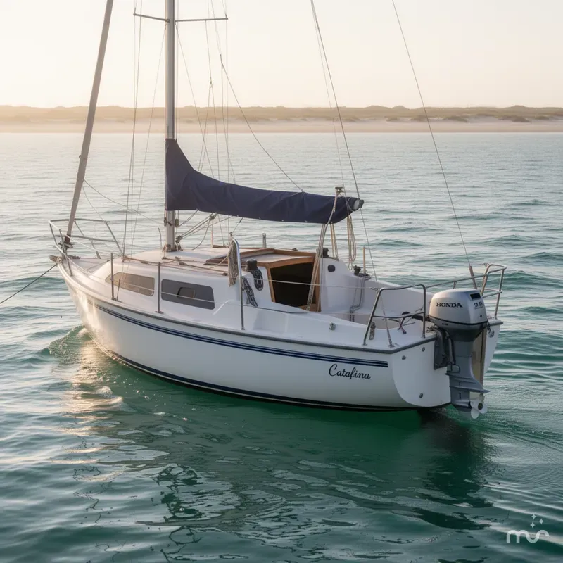 Slide: The Image of Catalina 250 Water Ballast Sailboat with 2021 Honda 9.9 and trailer 2003 - 1