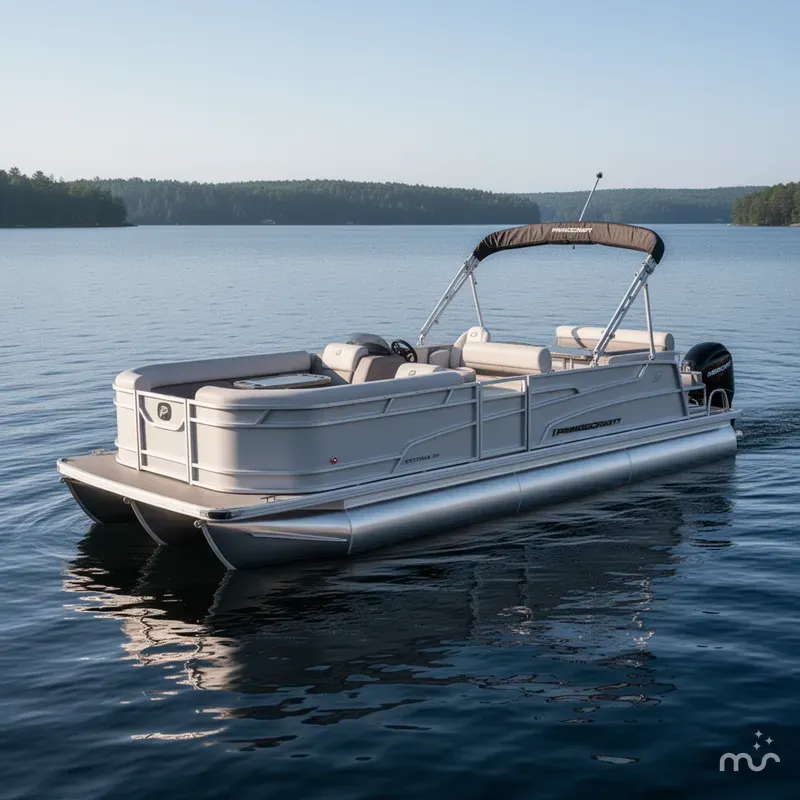 Slide: The Image of Princecraft Vectra 23 RL Swingback Dinette Pontoon & Mercury 4 2024 - 2