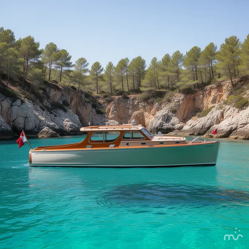 Slide: The Image of Rhodes Nevins Picnic Boat 1947 - 2