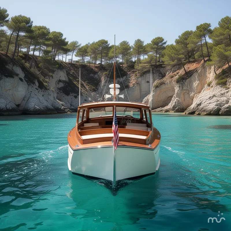 Slide: The Image of Rhodes Nevins Picnic Boat 1947 - 3