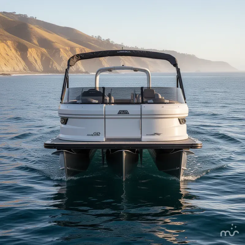 Slide: The Image of Avalon Carbon Series Excalibur - 27 FT Elite Windshield w/ 400HP Racing Motor! 2024 - 2