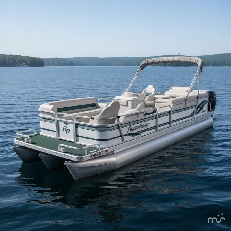 Slide: The Image of Godfrey Aqua Patio 240 RS Cruise Pontoon 1998 - 1