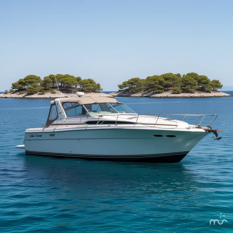 Slide: The Image of Sea Ray 390 Express Cruiser 1986 - 2
