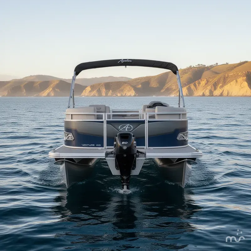 Slide: The Image of Avalon Venture 85 Cruise 21 w/ 60HP Mercury! 2024 - 2