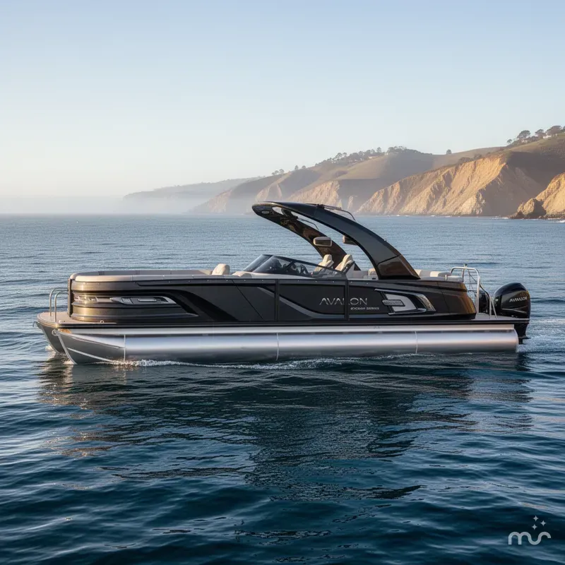 Slide: The Image of Avalon Carbon Series Excalibur - 27 FT Quad Lounge Windshield w/ 400HP V10! 2024 - 0