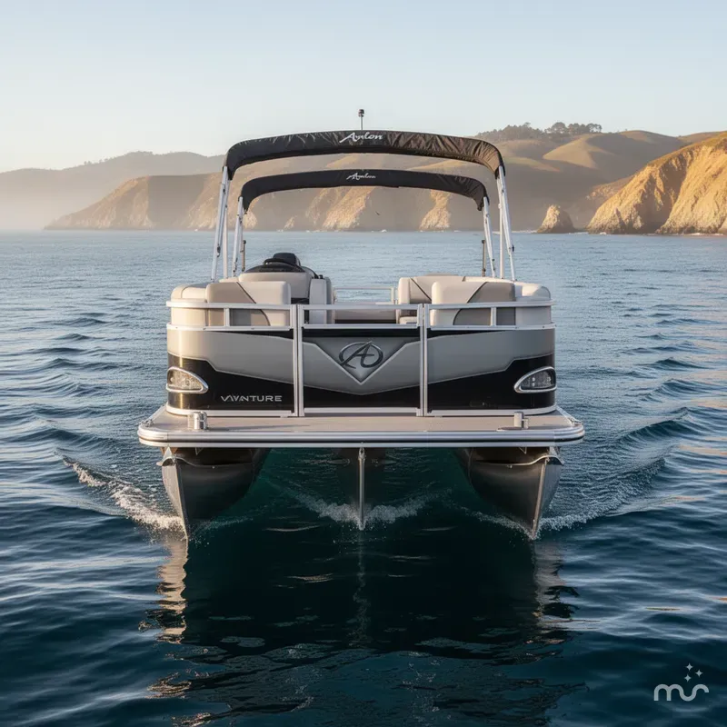 Slide: The Image of Avalon Venture - 21 FT Quad Lounger w/ 60HP Mercury! 2024 - 2