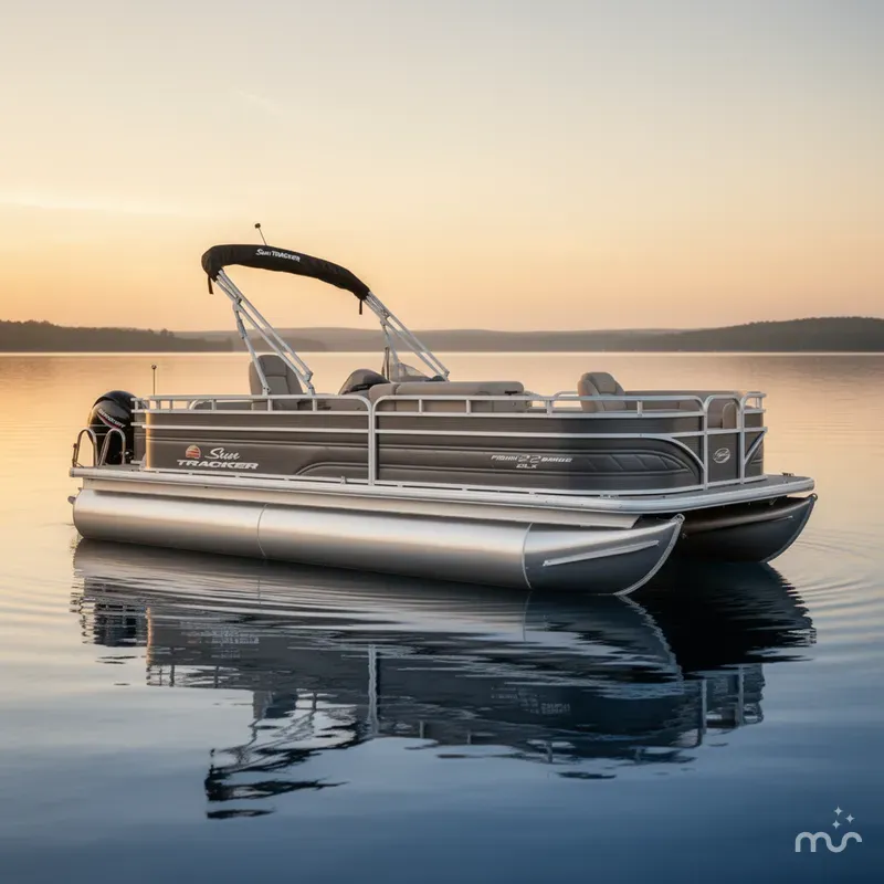 Slide: The Image of Sun Tracker FISHIN' BARGE 22 DLX w/150HP Mercury 4 Stroke 2025 - 0