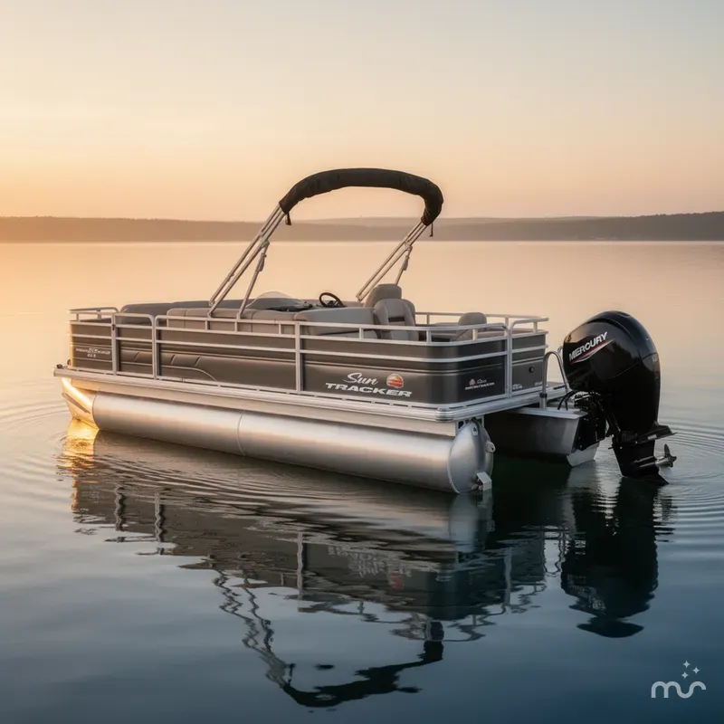 Slide: The Image of Sun Tracker FISHIN' BARGE 22 DLX w/150HP Mercury 4 Stroke 2025 - 1