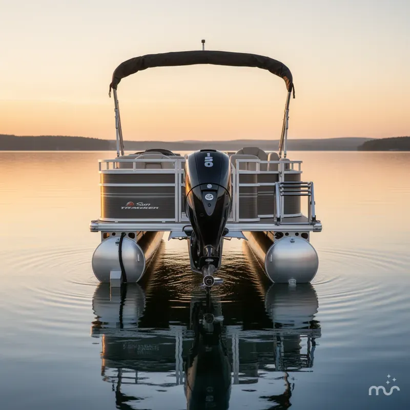 Slide: The Image of Sun Tracker FISHIN' BARGE 22 DLX w/150HP Mercury 4 Stroke 2025 - 2