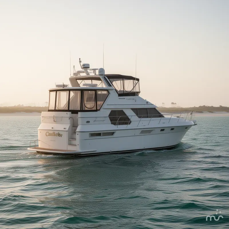 Slide: The Image of Carver 440 Aft Cabin Motor Yacht 1993 - 1