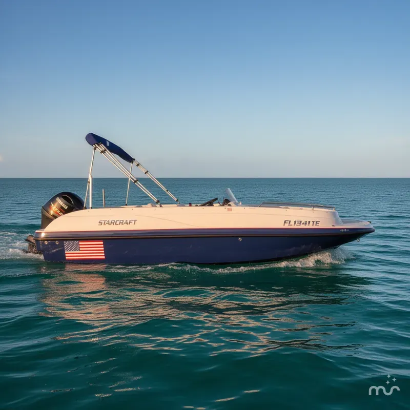 Slide: The Image of Starcraft 1915 Deck Boat 2019 - 4