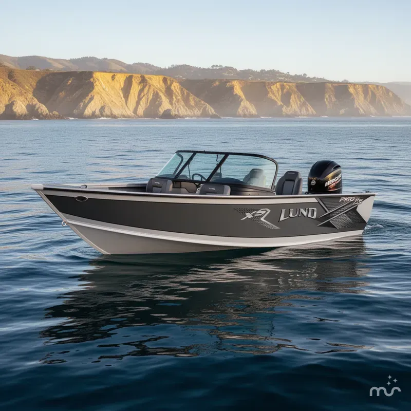 Slide: The Image of Lund 1875 Crossover XS w/ 150HP Mercury Pro XS! 2025 - 2