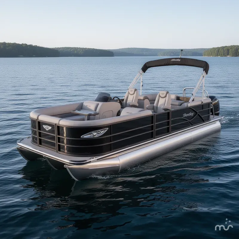Slide: The Image of Bentley Pontoons Legacy 220 Navigator Quad Lounge & Honda 4-Stroke 2025 - 0