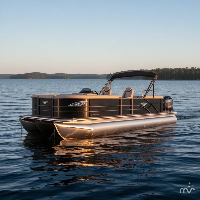 Slide: The Image of Bentley Pontoons Legacy 220 Navigator Quad Lounge & Honda 4-Stroke 2025 - 0