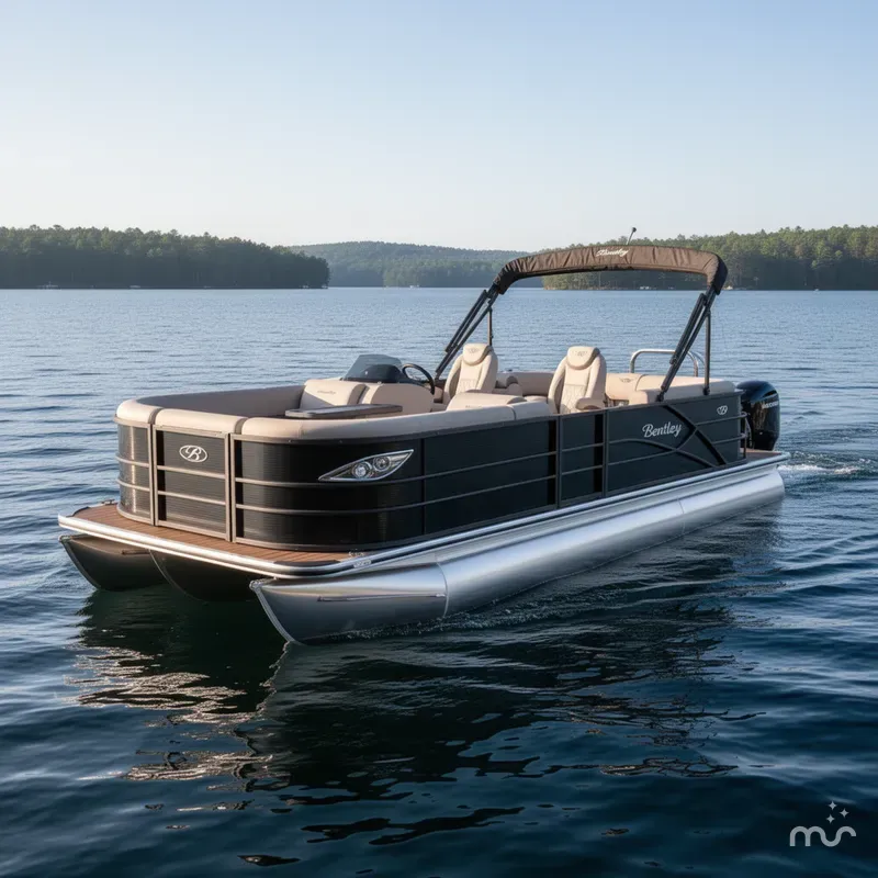 Slide: The Image of Bentley Pontoons Legacy 220 Navigator Quad Lounge & Honda 4-Stroke 2025 - 1