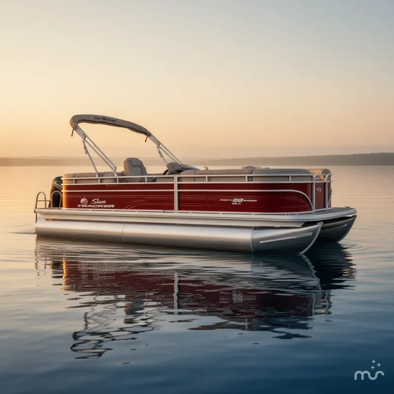 Slide: The Image of Sun Tracker Party Barge 22 DLX w/150 Mercury 4 Stroke 2025 - 0