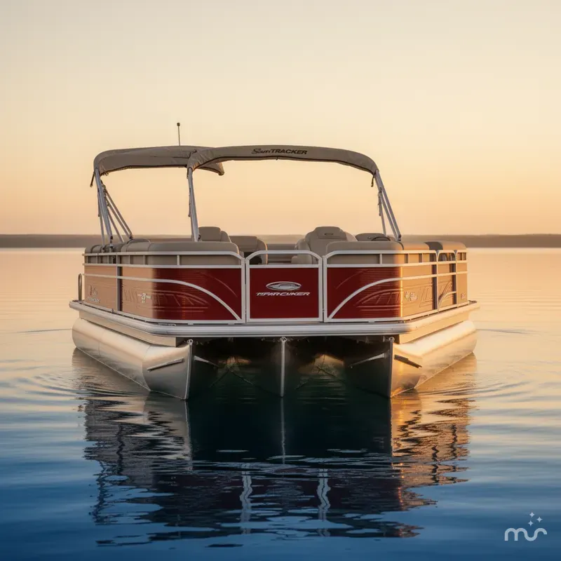Slide: The Image of Sun Tracker Party Barge 22 DLX w/150 Mercury 4 Stroke 2025 - 2