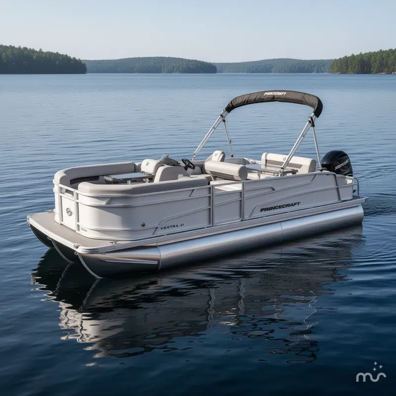 Slide: The Image of Princecraft Vectra 21 RL Dinette Swingback Pontoon & Mercury 4 2025 - 2