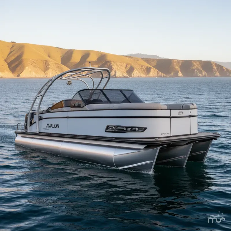 Slide: The Image of Avalon 27' Catalina Platinum Elite Windshield w/ 400HP Mercury V10! 2025 - 1
