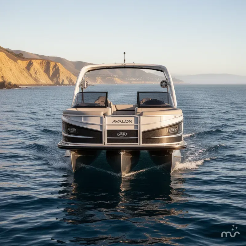 Slide: The Image of Avalon Carbon Series Excalibur - 27 FT Elite Windshield w/ Twin 500HP Mercury's! 2025 - 2