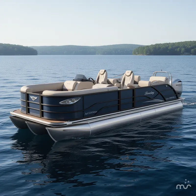 Slide: The Image of Bentley Pontoons Legacy 223 QSB Swingback Tritoon & Honda 4-Stroke 2025 - 0