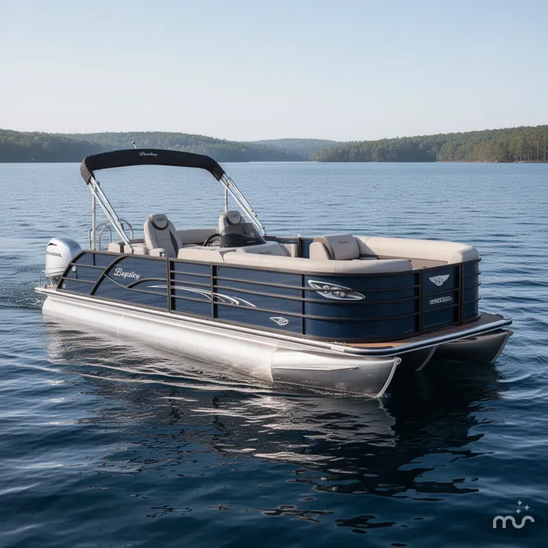 Slide: The Image of Bentley Pontoons Legacy 220 Swingback & Honda 4-Stroke EFI 2025 - 2