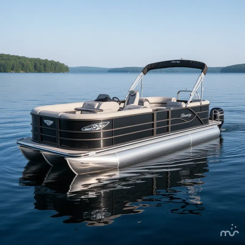 Slide: The Image of Bentley Pontoons Legacy 220 Navigator Quad Lounge & Honda 4-Stroke 2025 - 0