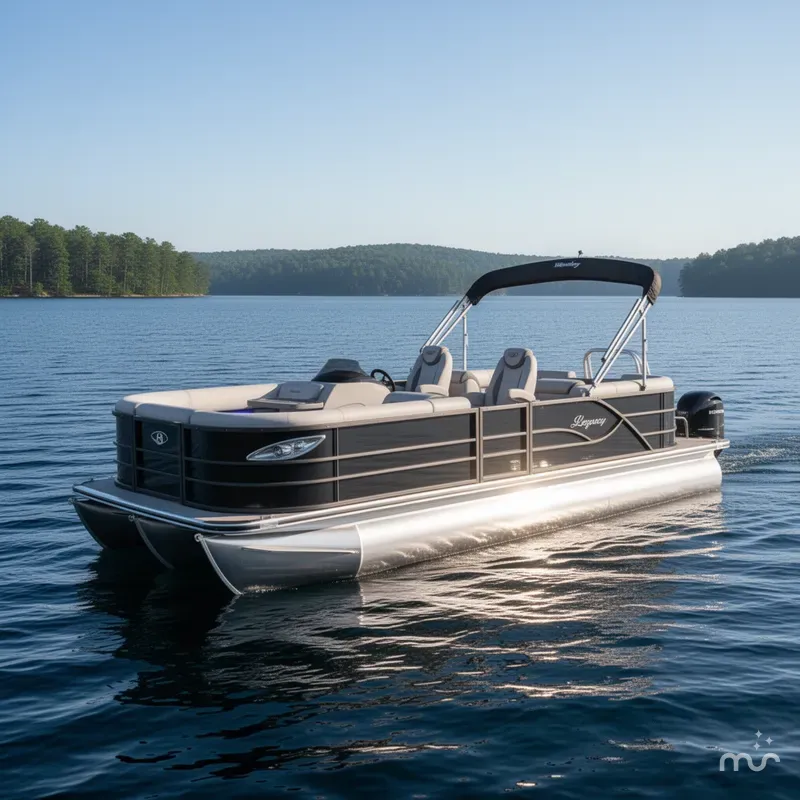 Slide: The Image of Bentley Pontoons Legacy 220 Navigator Quad Lounge & Honda 4-Stroke 2025 - 1