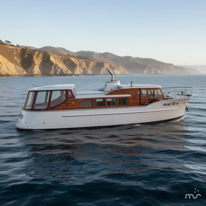 Slide: The Image of Monk Tri Cabin Canoe Stern Diesel Motor Yacht 1951 - 0