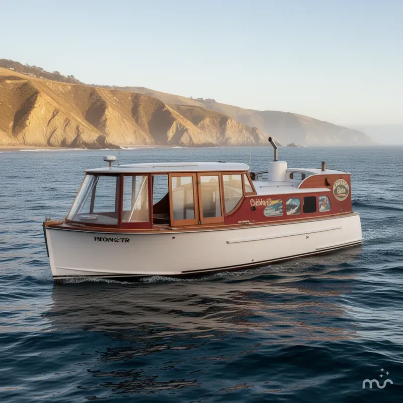 Slide: The Image of Monk Tri Cabin Canoe Stern Diesel Motor Yacht 1951 - 1