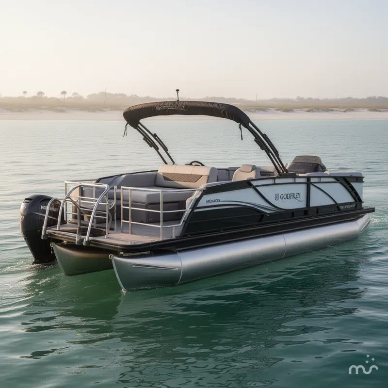 Slide: The Image of Godfrey Monaco 23' Flip Lounge Tritoon - 235 SFL 2025 - 1
