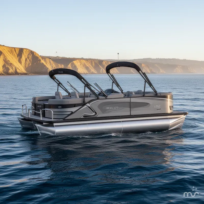 Slide: The Image of Avalon 25' LSZ Platinum Entertainer w/ 200HP Mercury! 2025 - 0