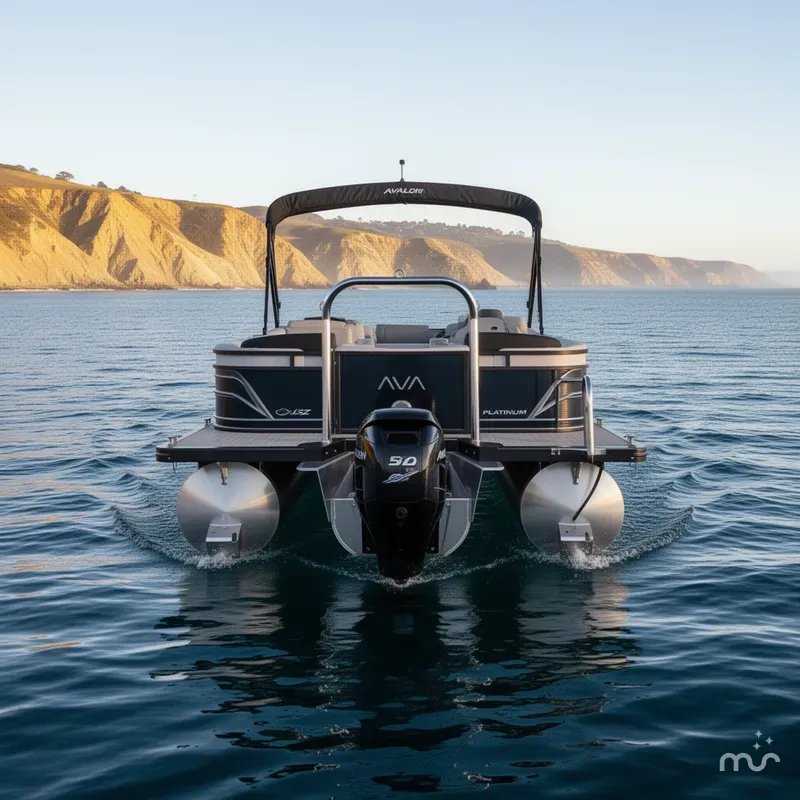 Slide: The Image of Avalon 25' LSZ Platinum Entertainer w/ 200HP Mercury! 2025 - 2