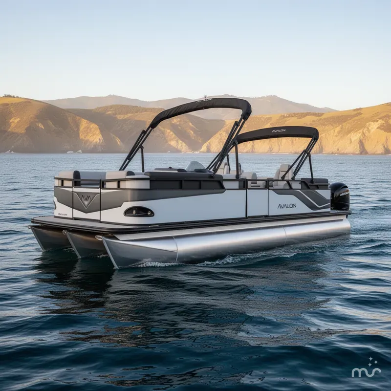 Slide: The Image of Avalon Venture - 21 FT Quad Lounger w/ 60HP Mercury! 2025 - 0