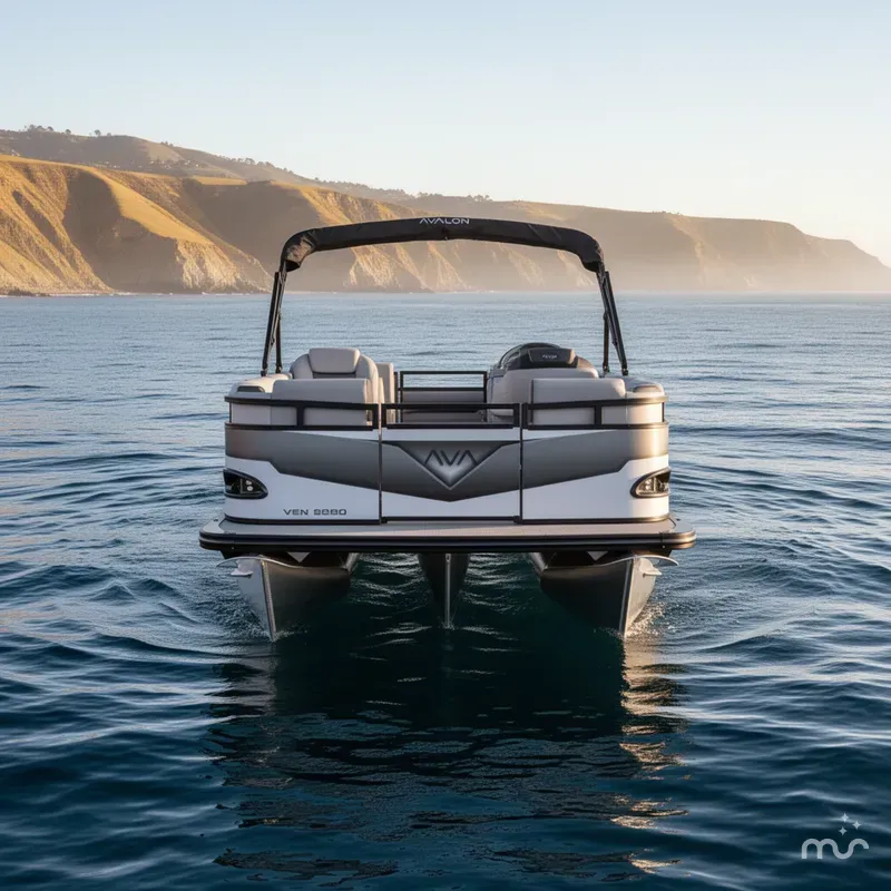 Slide: The Image of Avalon Venture - 21 FT Quad Lounger w/ 60HP Mercury! 2025 - 2