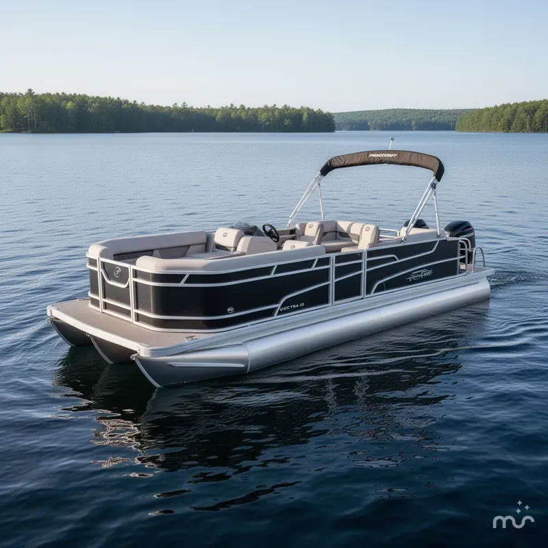 Slide: The Image of Princecraft Vectra 23 Quad/Rear Lounge Pontoon & Mercury 4-Str 2025 - 0