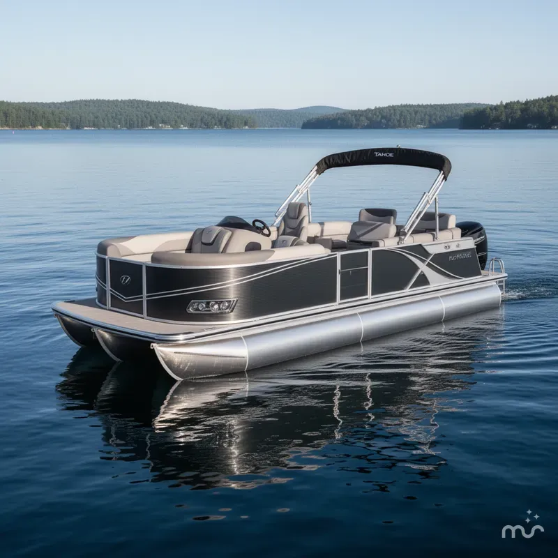 Slide: The Image of Tahoe LTZ 2385 Quad Lounge Shift Flip Tritoon & Honda 4- 2025 - 2