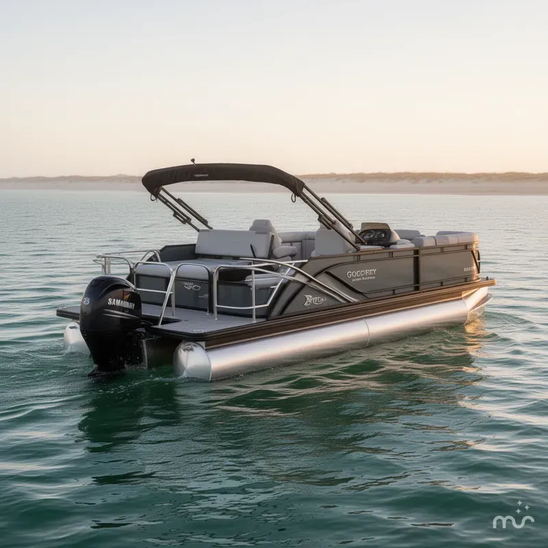 Slide: The Image of Godfrey Sweetwater 22' Flip Lounge Tritoon - 2286 SFLC 2025 - 2