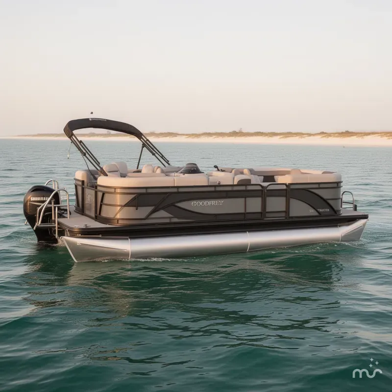 Slide: The Image of Godfrey Sweetwater 22' Flip Lounge Tritoon - 2286 SFLC 2025 - 1