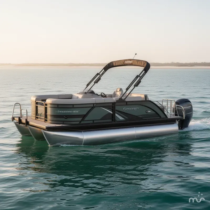 Slide: The Image of Godfrey Sweetwater 22' Flip Lounge Tritoon - 2286 SFLC 2025 - 1