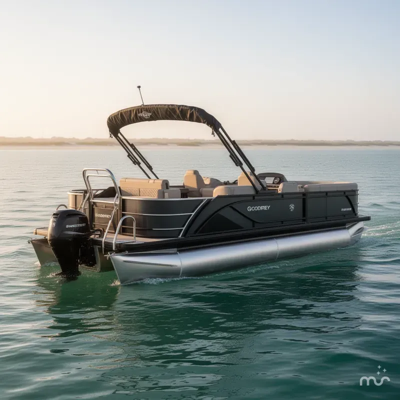 Slide: The Image of Godfrey Sweetwater 22' Flip Lounge Tritoon - 2286 SFLC 2025 - 1